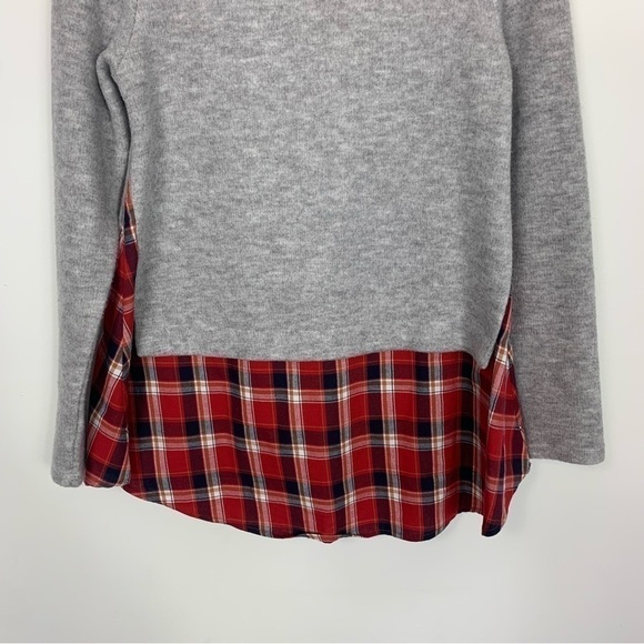 THML Cozy Layered Look Wallis Plaid Sweater Size Medium - Picture 8 of 11